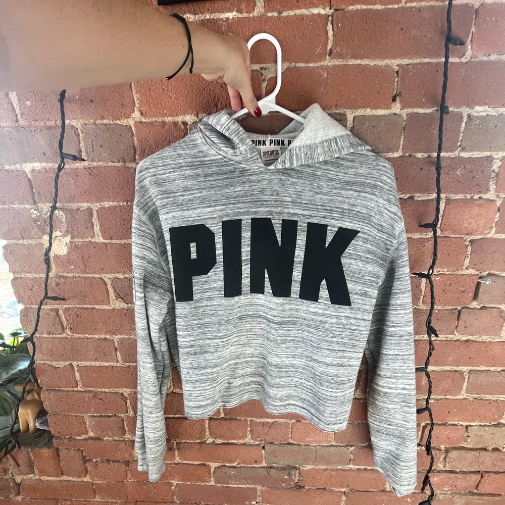 Pink crop hoodie